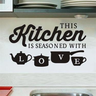 Imagem de Adesivos de parede Kitchen Quote Creative Typography PVC - yiweisai