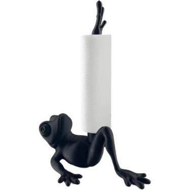 Imagem de Suporte de toalha de papel impresso em 3D Frog Yoga ABS preto - taiyua