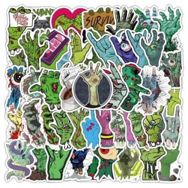 Imagem de Pacote de adesivos Zombie Hand, 50 peças, conjunto de decalques de des