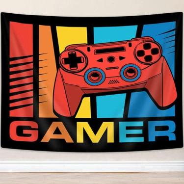 Imagem de Controlador de jogos Tapestry Wall Hanging Gamer Red Yellow - yiweisai