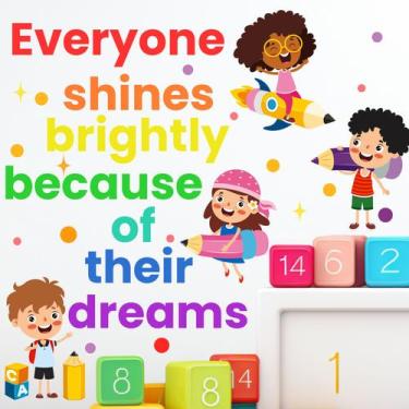 Imagem de Adesivos de parede Inspirational Quote Rainbow Lettering 40x59cm - yiw