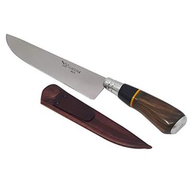 Imagem de Facas Gaúcha, 1008MRS, Faca de Churrasco 8'' Inox Cabo de Madeira Chifre com Bainha