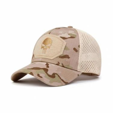 Imagem de Boné Trucker Caveira Punisher  Aba Curva Bordado Ajustável  Luke Sport