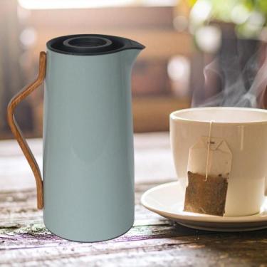 Imagem de Garrafa Térmica Kyoto Cabo Bambu 1 Litro Quente Frio Café Chá Leite Ág