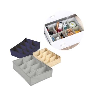 Imagem de Kit 03 Organizador de Gaveta com 8 Divisórias Roupas Intimas