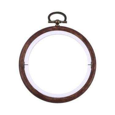 Imagem de Aro De Bordado ABS Com Textura De Madeira, Ferramenta Para Ponto Cruz,