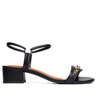 Imagem de Sandália Feminina Bottero Salto Bloco Detalhe Metal Preto-Feminino