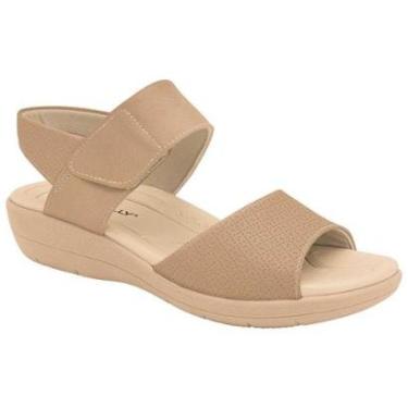 Imagem de Sandália Feminina Anabela Fascite Nude Claro Piccadilly 239016-33-Feminino
