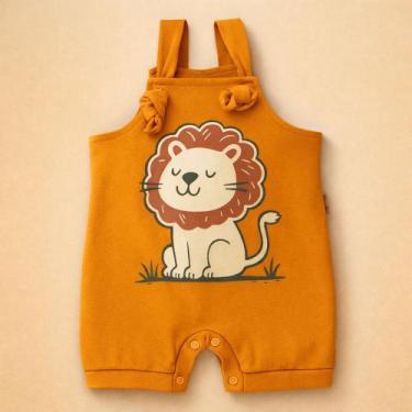 Imagem de Jardineira Nozinho em Algodão de Bichinhos para Bebês até 12 meses Cor