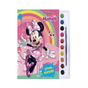 Imagem de Livro Infantil Dcl com Aquarela e Pincel Para Colorir Personagens Disney Minnie