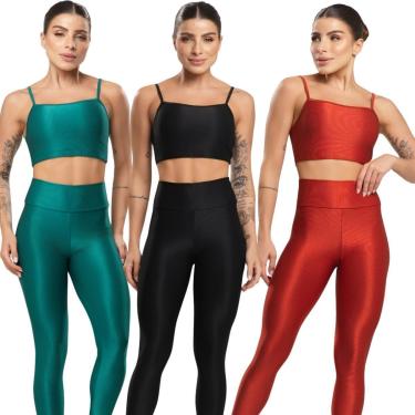 Imagem de KIT 3 Top Fitness Esmeralda Serra e Mar Roupa Para Academia Treino Moda Feminina Musculação-Feminino