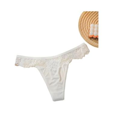 Imagem de Calcinha Feminina De Cintura Baixa Em Renda Sem Costura Com Detalhes V