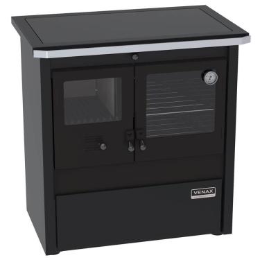 Imagem de Fogão A Lenha Venax N.02 Gabinete Le Corbusier Dupla Combustão Preto 30631