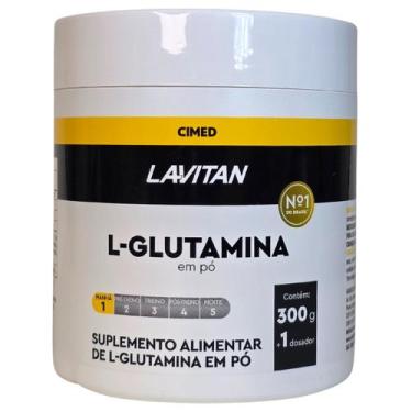 Imagem de L-Glutamina em Pó Suplemento Alimentar Lavitan Cimed 300g + 1 dosador