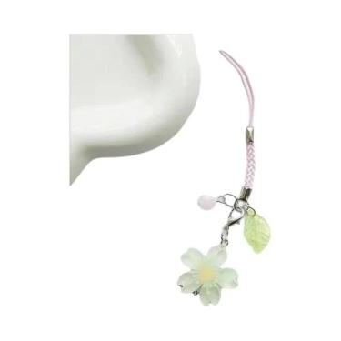 Imagem de Pingente De Fone De Ouvido Artesanal Sakura Menina Fofa, Corrente Para