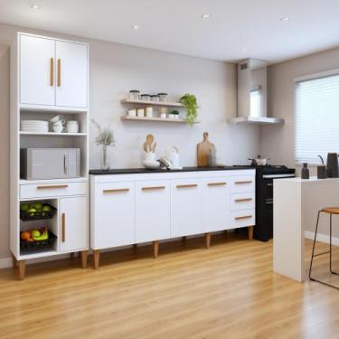 Imagem de Conjunto 2 Peças Paneleiro com Fruteira e Balcão 4 Portas Campo Grande