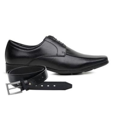 Imagem de Sapato Jota Pe Couro Preto + Cinto 77500-Masculino