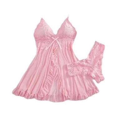 Imagem de Vestido De Noite Em Tule Azul Com Decote Em V E Alças, Lingerie Femini