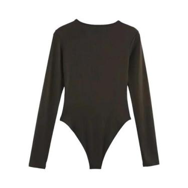 Imagem de Body Modelador Preto De Manga Longa Para Mulheres HXAO Lingerie De Uma