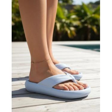 Imagem de Chinelo Plataforma Usaflex Poofy em EVA Estilo e Conforto, Azul, 38