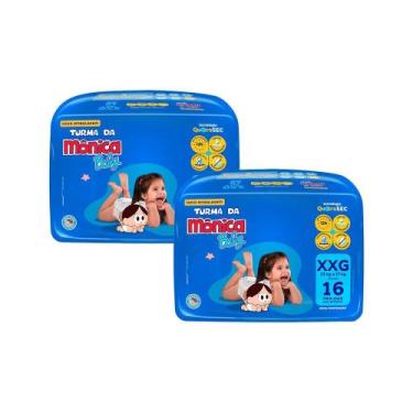 Imagem de Kit 2 Fraldas Turma da Mônica Baby Jumbo XXG com 16un cada