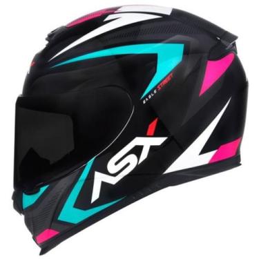 Imagem de Capacete ASX Eagle Street Preto /Tiffany / Rosa, 56