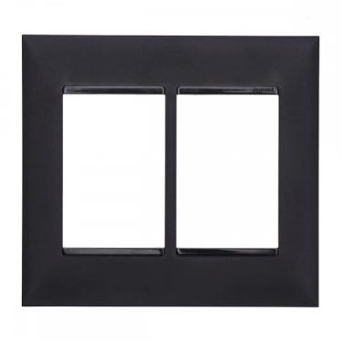 Imagem de Placa Pial Plus+ Preta 4X4 - 3 Modulos + 3 Modulos Horizontais - GL EL