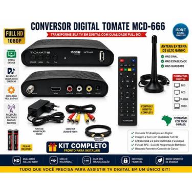 Imagem de Conversor Digital Tomate MCD666 Full HD Gravador de TV HDMI USB Antena