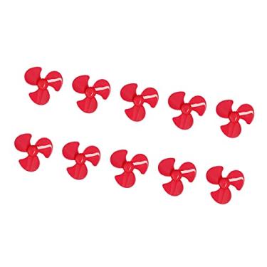 Imagem de Hélice de 3 lâminas de 50 mm, hélices de plástico, resistente a impactos, compactas, duráveis com furo de 2 mm para modelos de brinquedos "faça você mesmo" (vermelho)