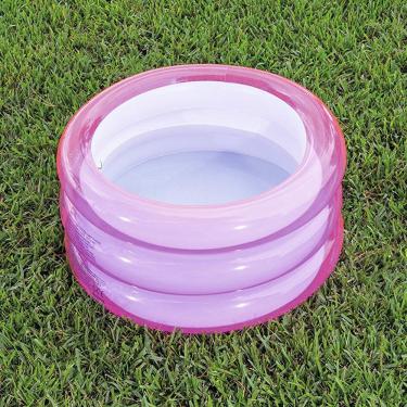 Imagem de PISCINA INFANTIL PLASTICO INFLÁVEL BEBE PEQUENA REDONDA 43L Cor:Rosa