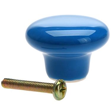 Imagem de 5 pcs Cozinha Mobiliário Único Hole Punho Knobs Knobs Gaveta Cerâmica Armário Armário Puxadores Lidar Móveis Acessórios YYDFPIIA (Color : Blue)