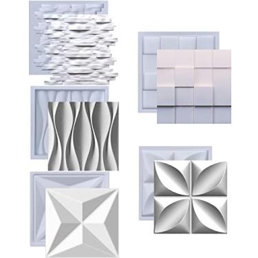 Imagem de Kit Formas de Gesso 3D e Cimento ABS Moldes pra Revestimento de Parede FDG Painel Decorativo