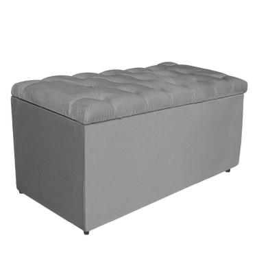 Imagem de Calçadeira Estofada Liverpool 90cm Solteiro Suede Cinza