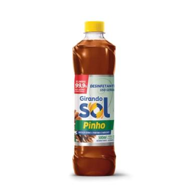 Imagem de Girando Sol Desinfetante Perfumado Pinho 500Ml Desinfetante Líquido De Uso Geral Marrom Elimina 99 9% Dos Germes E Bactérias