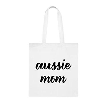 Imagem de Bolsa Tote Aussie Mom, Bolsas Tote Aussie Mom, para mães australianas, para mães australianas, Presente para mães australianas, Bolsas reutilizáveis para mães australianas, Bolsas de ombro para mães australianas, Branco