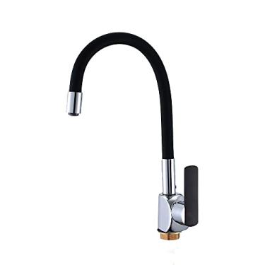 Imagem de Batata torneira pia de cozinha estilo flexível sílica gel nariz qualquer direção misturador de água fria e quente para cozinha, p58238,6, china