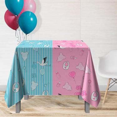 Imagem de 4 Toalha Mesa Festa TNT Chá Revelação Menina Menino 140X140