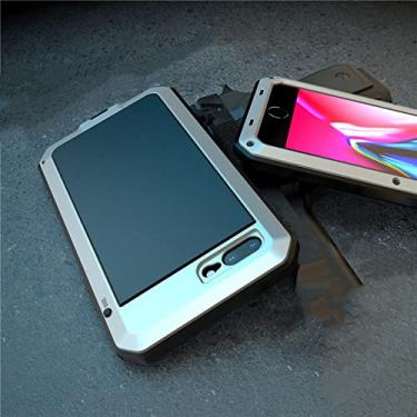Imagem de Armadura à prova de choque Metal Alumínio Capa de telefone para iPhone 11 Pro XS MAX XR X 7 8 6 6S Plus 5S 5 SE 2020 Capa protetora completa, Prata, Para 6PLUS 6SPLUS