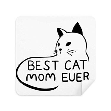 Imagem de Melhor gato mãe de todos os tempos, design faça você mesmo, limpador de tela, tecido de camurça, pacote com 2