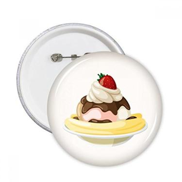 Imagem de Broche redondo de morango, banana, sorvete, doce, broches, emblema, acessório, decoração, 5 peças