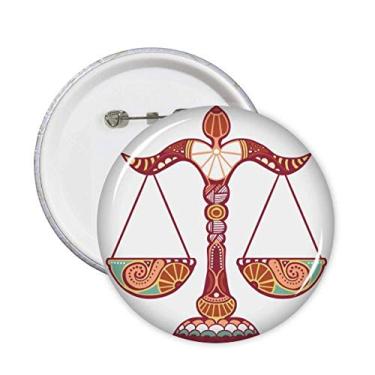 Imagem de Broche de símbolo do zodíaco da constelação de Libra para decoração de 5 peças