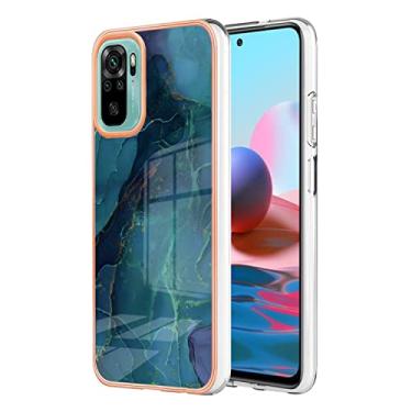 Imagem de Capas de armadura de mármore bonitas compatíveis com Xiaomi Redmi Note 10 10S capas de silicone moldura de simplicidade anti-queda proteção à prova de choque capa traseira (6, Redmi Note 10)