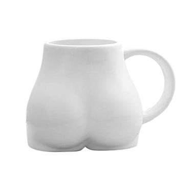 Imagem de Fenteer Caneca de café de cerâmica feminina corpo bumbum copo de café copos decoração nórdica acessórios para mulheres homens - branco