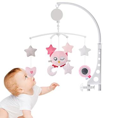 Imagem de Móbile para Berço - Móbile giratório em 360° para bebês com relógio,Carrinho bebê sinos com brinquedos coruja raposa, desenho animado removível brinquedo som para Fovolat