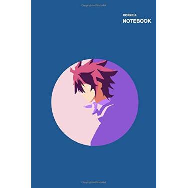Imagem de Caderno de notas Cornell com pauta universitária: notas cornell, 110 páginas, grande (15,24 x 23 cm), caderno Sora No Game No Life capa azul.