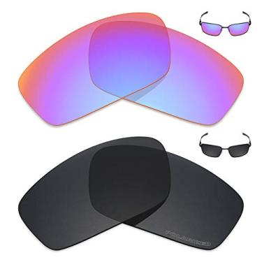 Imagem de Mryok+ 2 pares de lentes polarizadas de substituição para óculos de sol Oakley Splinter – Rosa cobalto/Preto Stealth