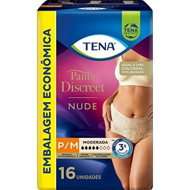 Imagem de Tena Pants Discreet, Calcinha Descartável para Incontinência Urinária, Nude, P/M - 16 unidades