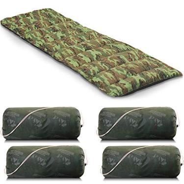 Imagem de Kit 4 Colchonete Multiuso Solteiro Ginastica Yoga Exercício Academia Camping Camuflado 190x60cm