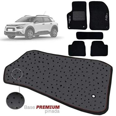 Imagem de Jogo de Tapete Carpete Tevic Pinado Compatível com C4 Cactus 2018 19 Impermeável Lavável Logo Bordado 5 Peças