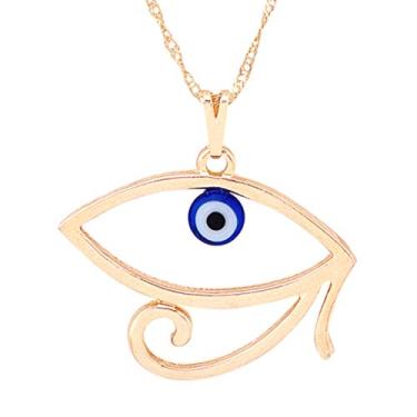 Imagem de Colar Olho de Hórus com Olho Grego 30mm - Sunshine Cristais Cor:Ouro